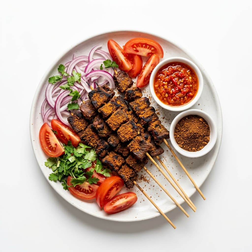 Grilled beef suya skewers
